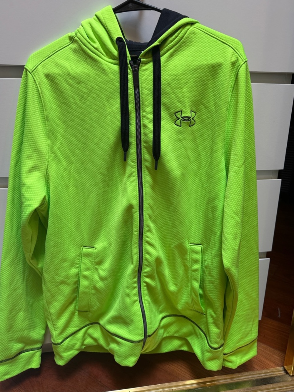 Under Armour Neon Lime Full-Zip Hoodie with Black Accents